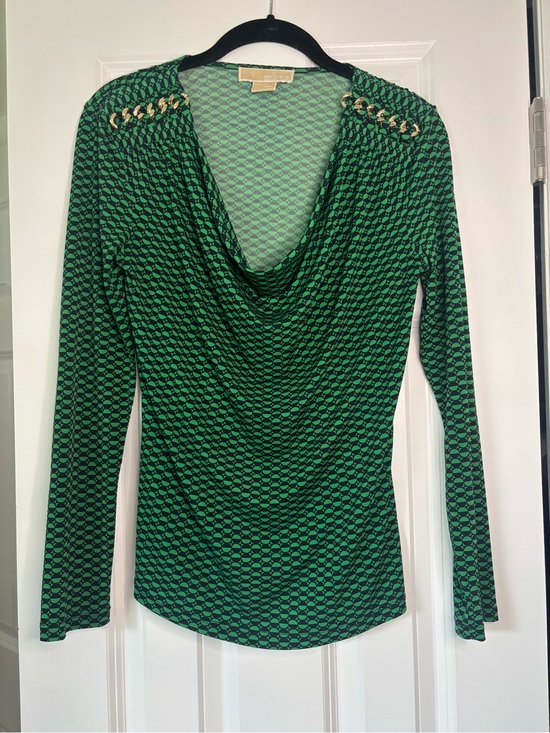 MICHAEL Michael Kors Tops - MICHAEL Michael Kors Embellished Draped Blouse Green